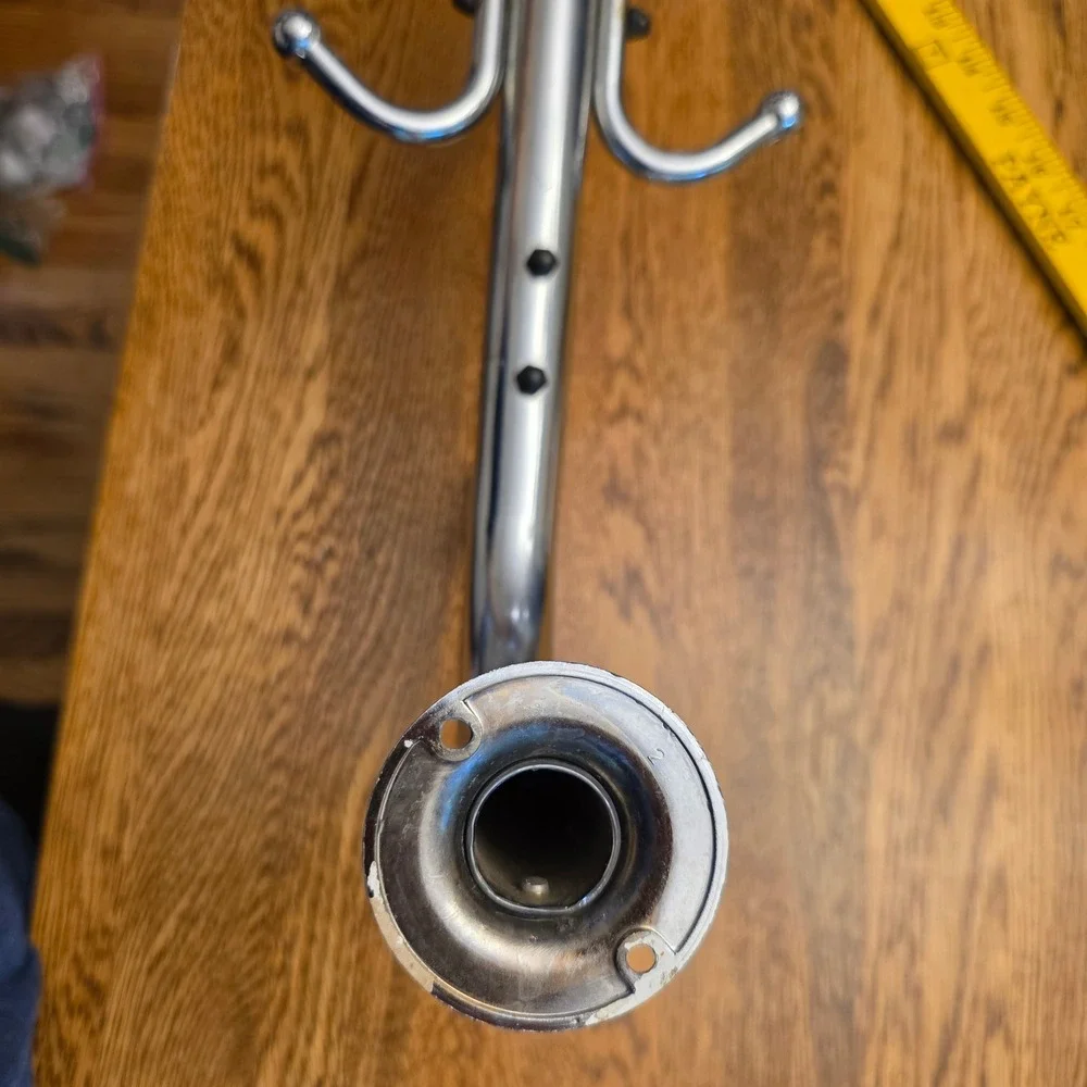 Vintage MCM Chrome Wall Mounted Coat Rack Atomic 6 Hook Space Age Industrial